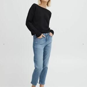 ICHI Twiggy Raven Mid Rise Cropped Straight Leg Jeans size 28